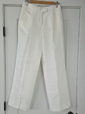 Banana Republic White Linen-Blend Wide Leg Pants Size 6 NWT